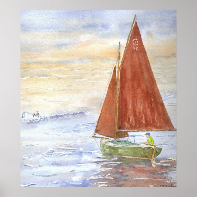 Poster de vela no dia preguiçoso (Frente)