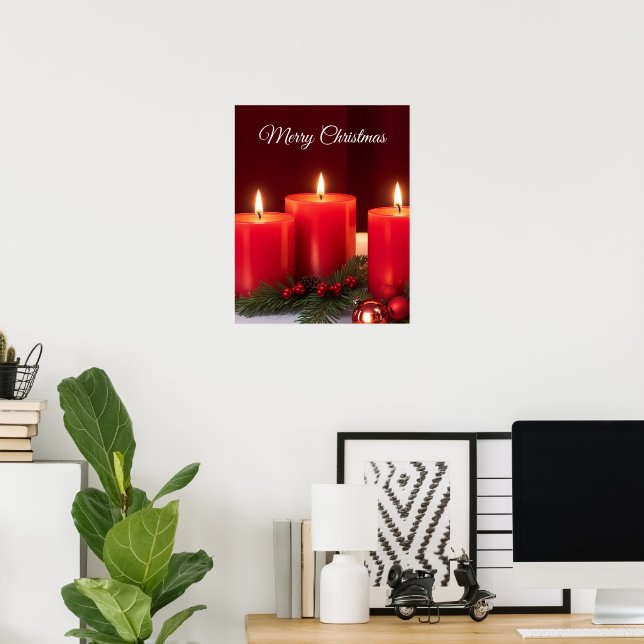 Poster de Velas Românticas de Natal (Escritório em casa)