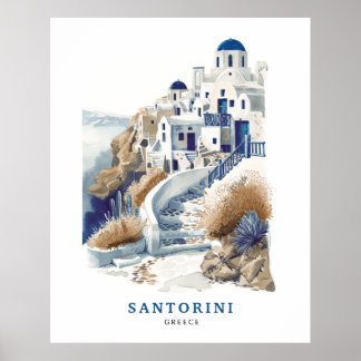 Poster de Viagem de Grécia de da Santorini