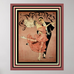 Poster de viagens 16 x 20 do art deco de Les