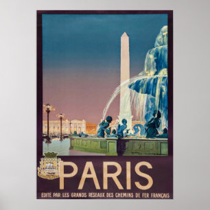 Poster de viagens 1930 de Paris do vintage