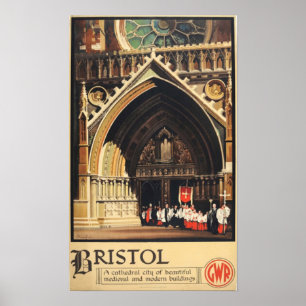 Poster de viagens 1933 de Bristol GWR do vintage