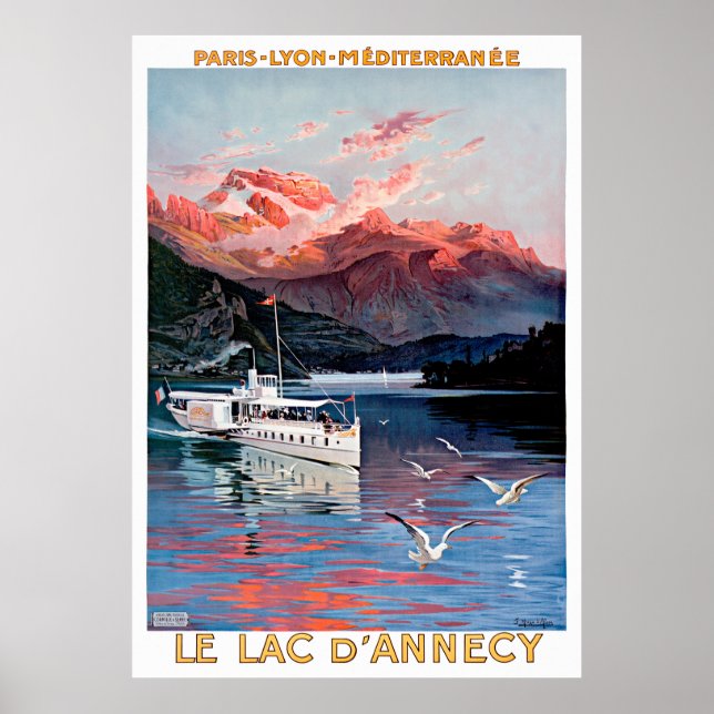 Poster de viagens Annecy Paris Restaurado (Frente)
