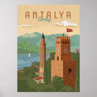 Poster de viagens Antalya Turkey