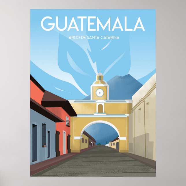 Poster de viagens Antígua Guatemala (Frente)