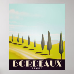 poster de viagens ao estilo Bordéus, francês Vin