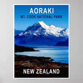 Poster de viagens Aoraki Nova Zelândia