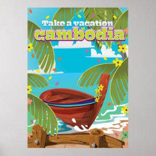 Poster de viagens art. dos desenhos animados de