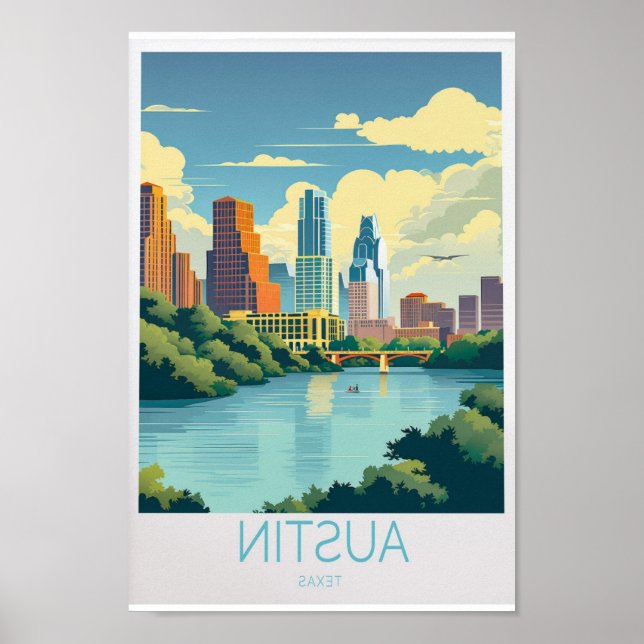 Poster de viagens Austin - Austin Texas Wall Art p (Frente)