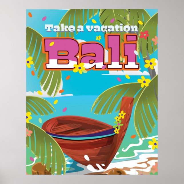 Poster de viagens Bali. (Frente)
