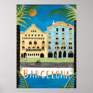 poster de viagens, Barcelona, Espanha