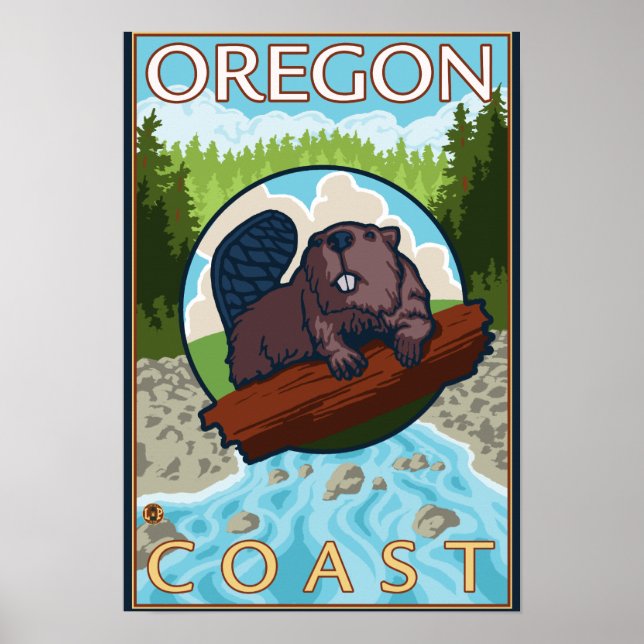 Poster de viagens Beaver & RiverCoastVintage (Frente)