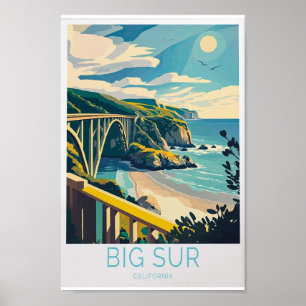 Poster de viagens Big Sur Carmel Beach California,