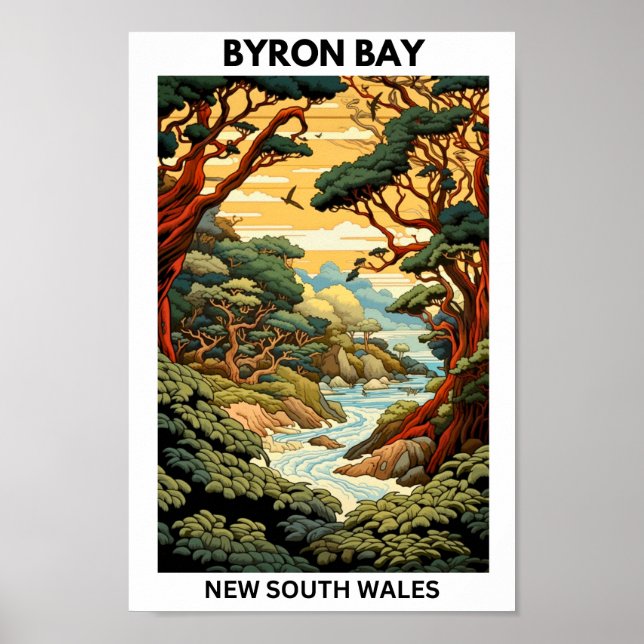 Poster de viagens Byron Bay Austrália (Frente)