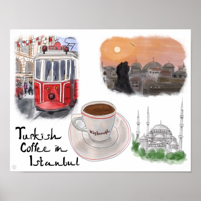 Poster de viagens: Café turco em Istambul (Frente)