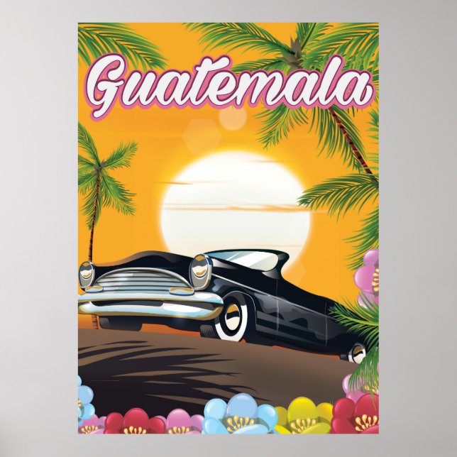 Poster de viagens Carro vintage Guatemala (Frente)