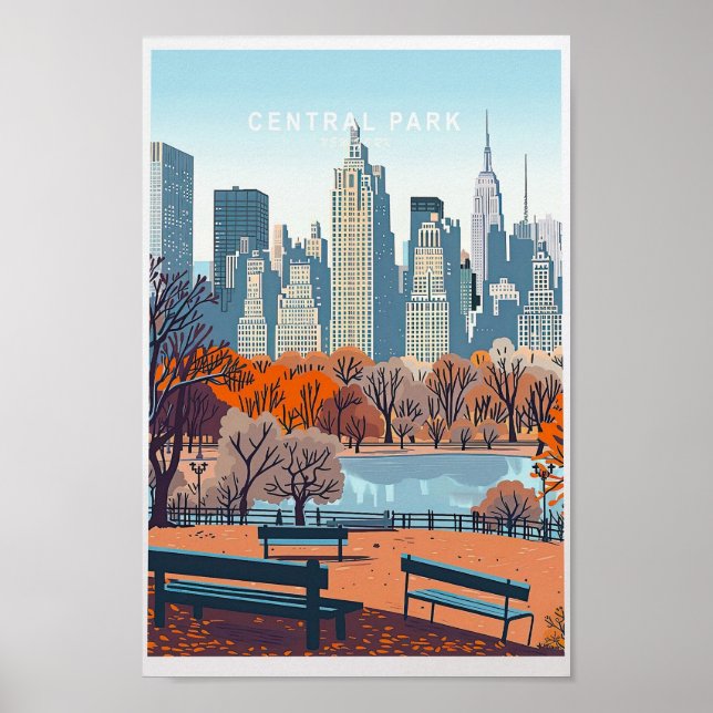 Poster de viagens Central Park New York - Cidade d (Frente)