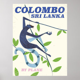 Poster de viagens colombo do Sri Lanka