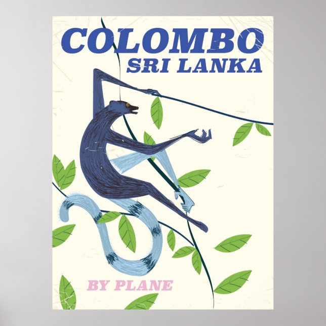 Poster de viagens colombo do Sri Lanka (Frente)