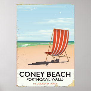 poster de viagens Coney Beach Porthcawl Wales