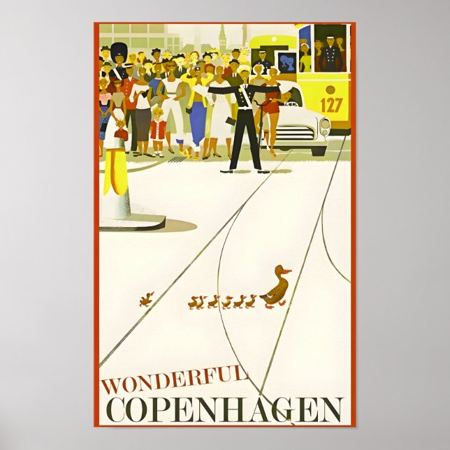 Poster de viagens Copenhaga-Dinamarca (Frente)