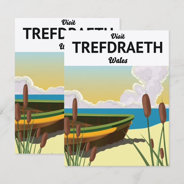 Poster de viagens costeiro de Trefdraeth (Frente/Verso)
