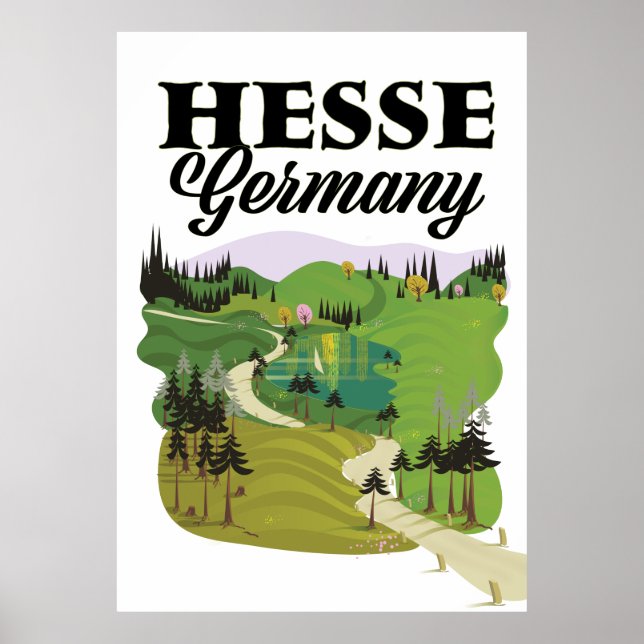 Poster de viagens da Alemanha de Hesse (Frente)