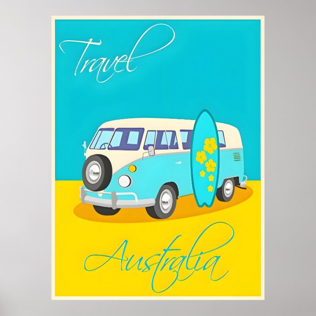 Poster de viagens da Austrália (Frente)