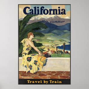 Poster de viagens da California Vintage American