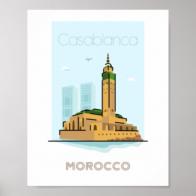 Poster de viagens da cidade de Casablanca - viagem (Frente)