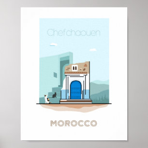 Poster de viagens da cidade de Chefchaouen - viage