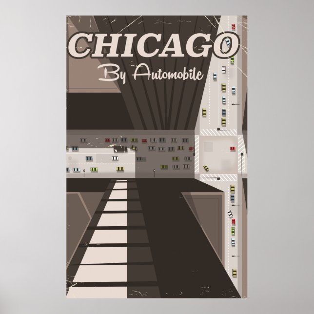 Poster de viagens da cidade de Chicago (Frente)