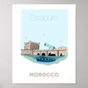 Poster de viagens da cidade de Essaouira - posto v