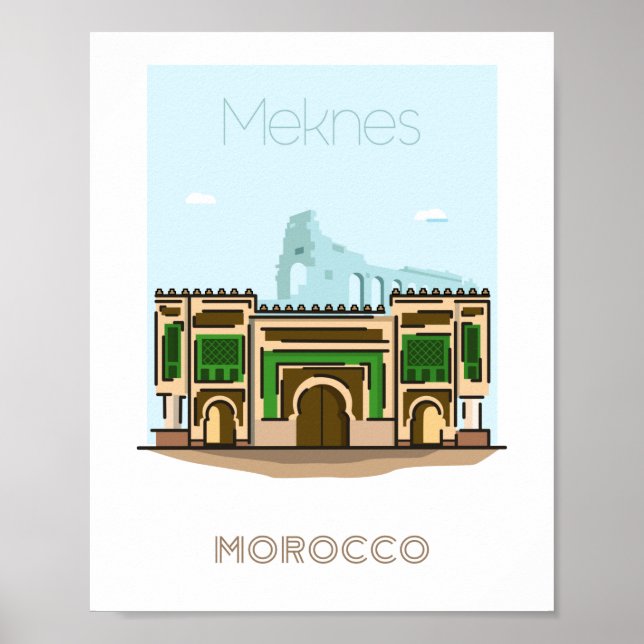 Poster de viagens da cidade de Meknes - poster de  (Frente)