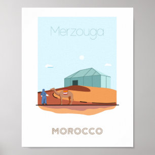 Poster de viagens da cidade de Merzouga - viagem d