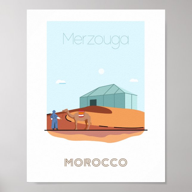 Poster de viagens da cidade de Merzouga - viagem d (Frente)