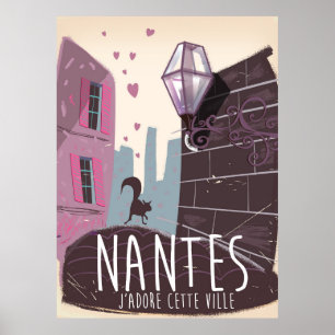 Poster de viagens da cidade de Nantes, França