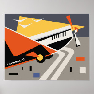 poster de viagens da companhia aérea bauhaus