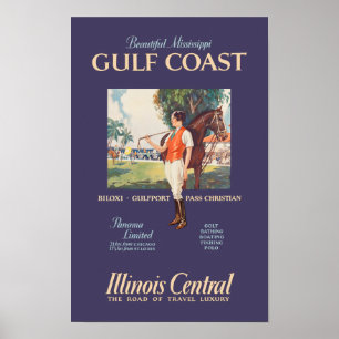 Poster de viagens da costa do golfo de Mississippi