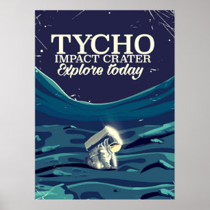 poster de viagens da cratera de impacto ticho