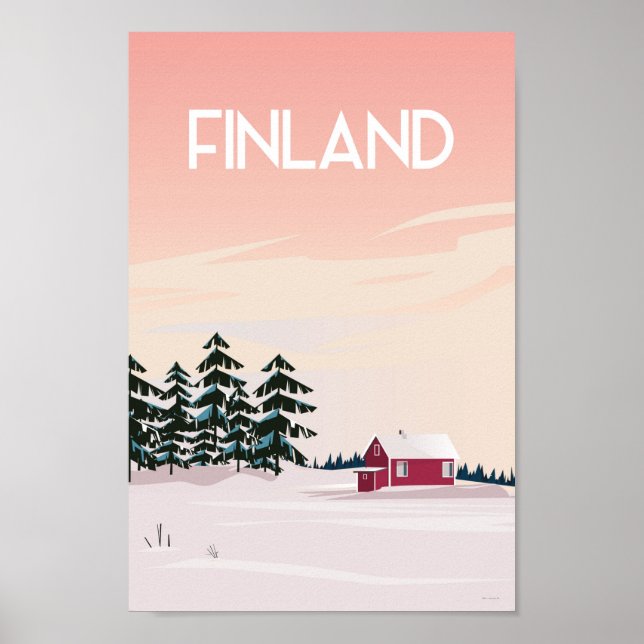 Poster de viagens da Finlândia Lapland (Frente)