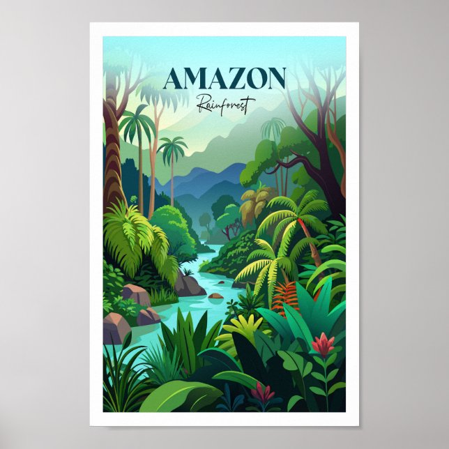 Poster de viagens da Floresta Amazônica (Frente)