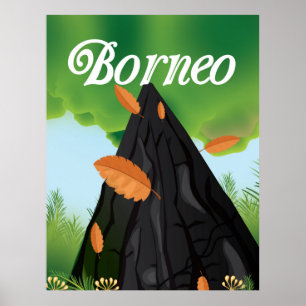 Poster de viagens da floresta húmida de Bornéu