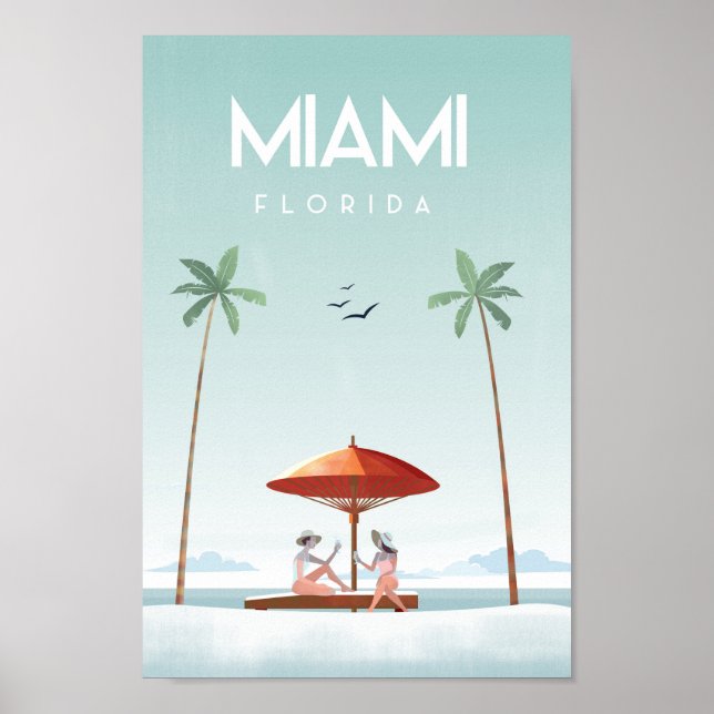 Poster de viagens da Flórida de Miami Beach (Frente)