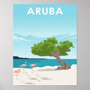 Poster de viagens da Ilha de Aruba