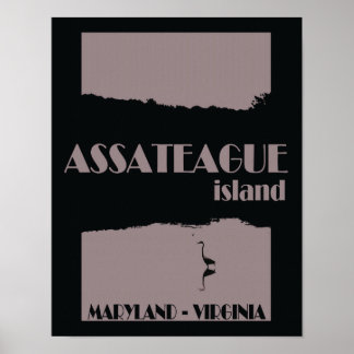Poster de viagens da Ilha de Assateague