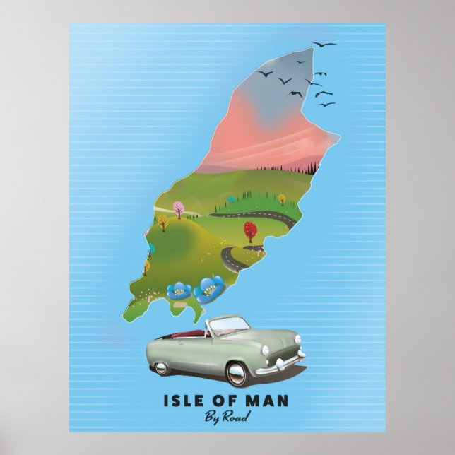 Poster de viagens da ilha de Man (Frente)