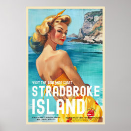 Poster de viagens da Ilha Stradbreak do Estilo Vin