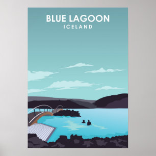 Poster de viagens da Islândia Blue Lagoon