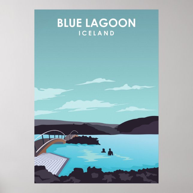 Poster de viagens da Islândia Blue Lagoon (Frente)